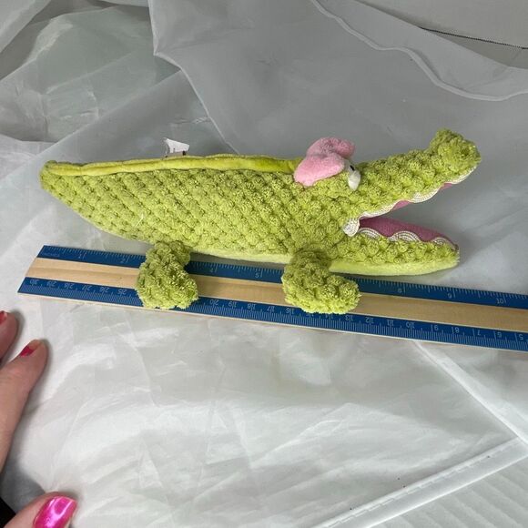 Maison Chic 9” Alligator plush rattle textured Nursery Jungle toy - Picture 6 of 6